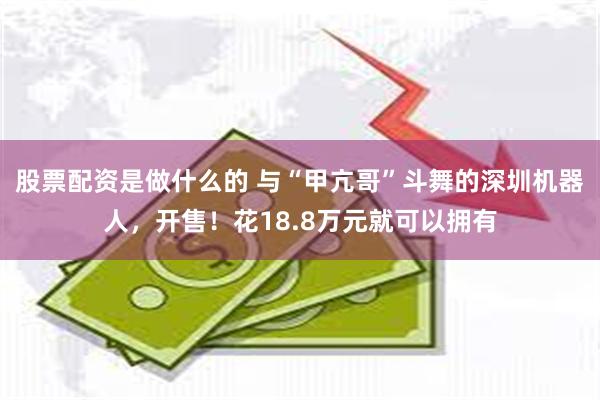 股票配资是做什么的 与“甲亢哥”斗舞的深圳机器人，开售！花18.8万元就可以拥有