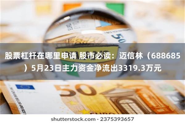 股票杠杆在哪里申请 股市必读：迈信林（688685）5月23日主力资金净流出3319.3万元